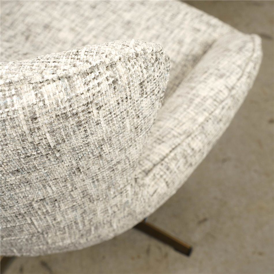 Armchair Saronna 7 with bench, rotatable 360 degrees, grey/bronze color, H90x76x87.5cm, seat height 44cm