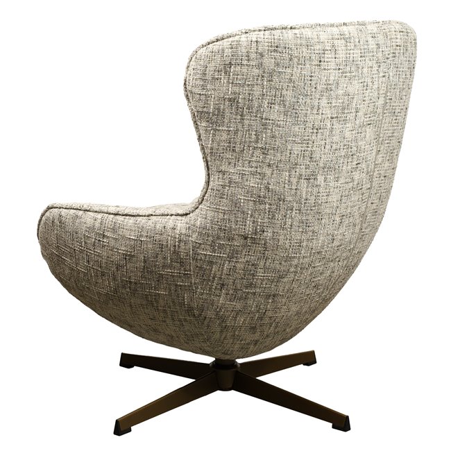 Armchair Saronna 7 with bench, rotatable 360 degrees, grey/bronze color, H90x76x87.5cm, seat height 44cm