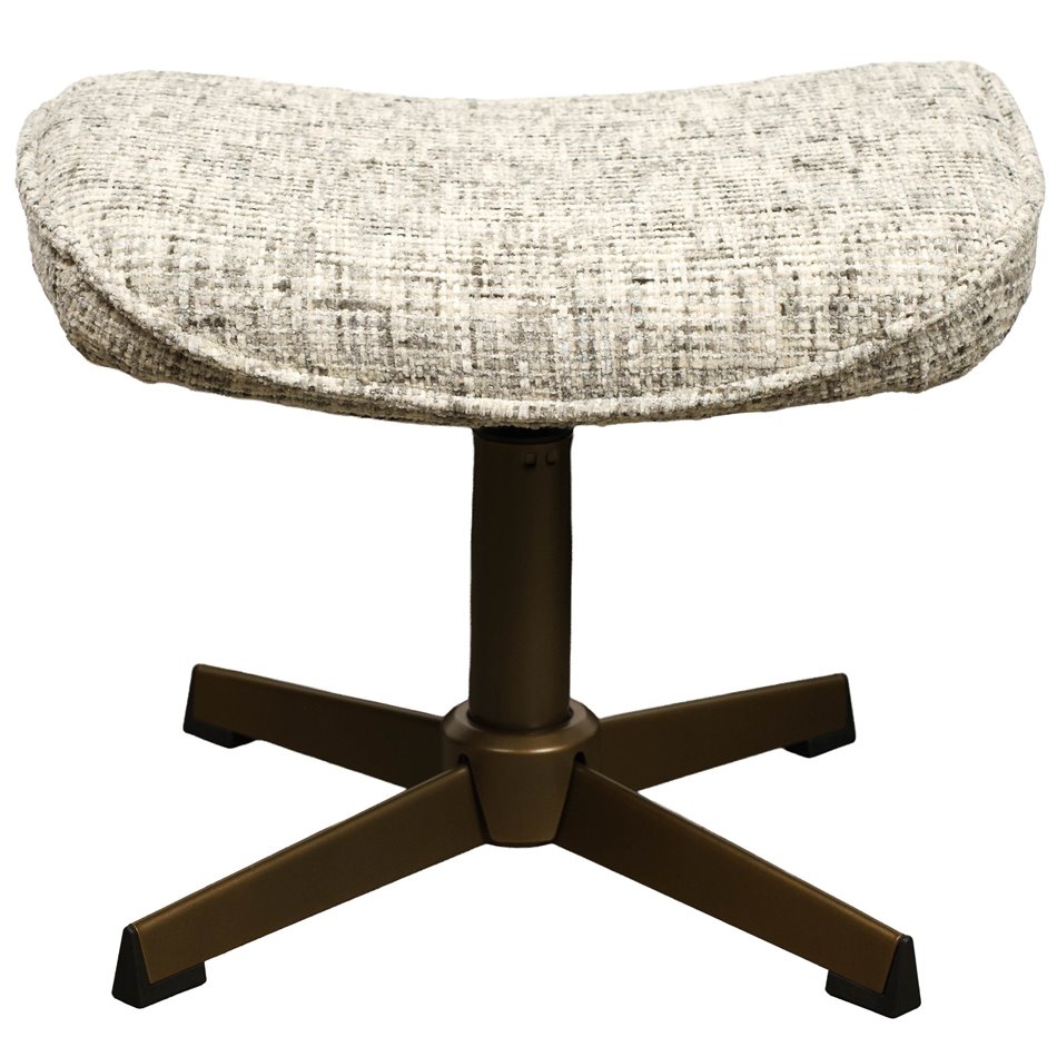 Armchair Saronna 7 with bench, rotatable 360 degrees, grey/bronze color, H90x76x87.5cm, seat height 44cm