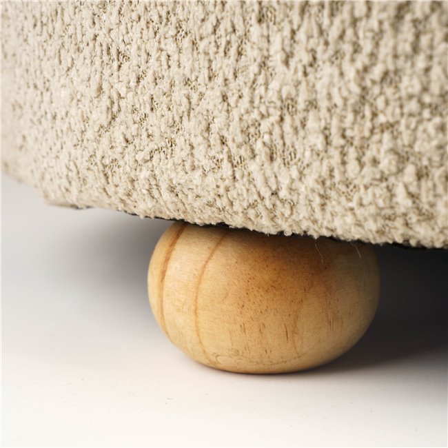 Pouf with storage Faberro L, beige, H43cm, D62cm