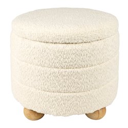 Pouf with storage Faberro S, cream, H33cm, D38cm