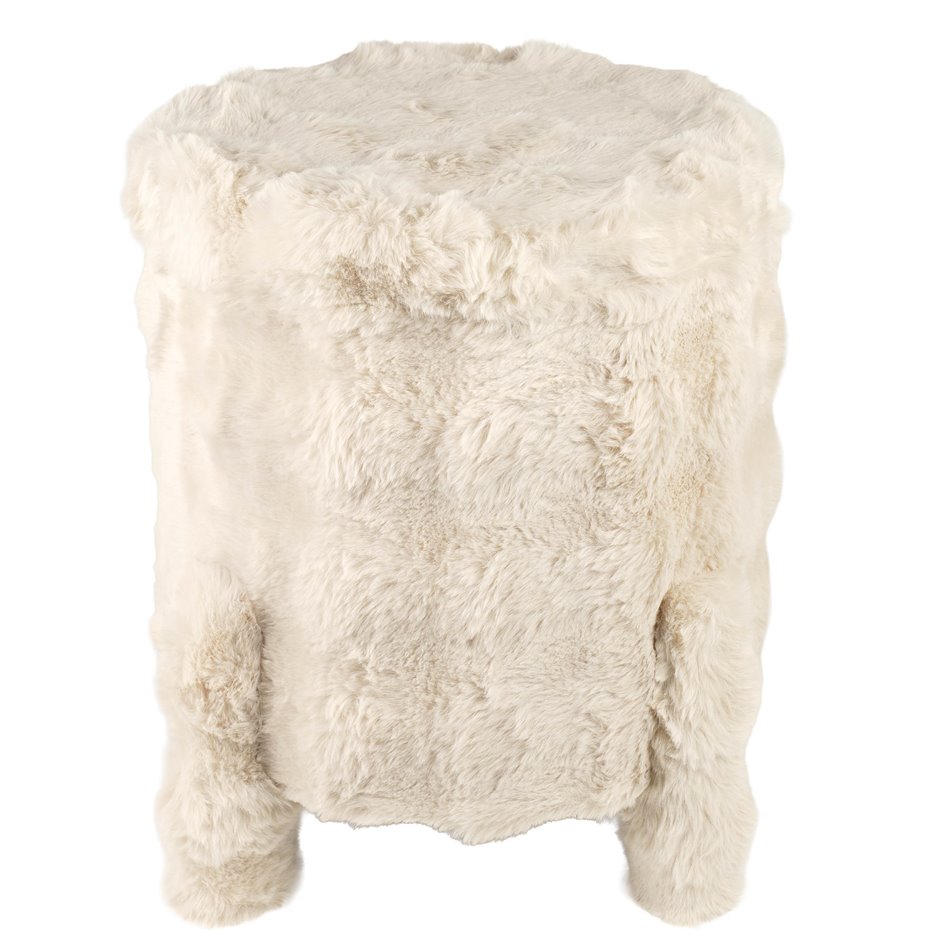 Pouf with storage Fananno L, cream, H46cm, D46cm