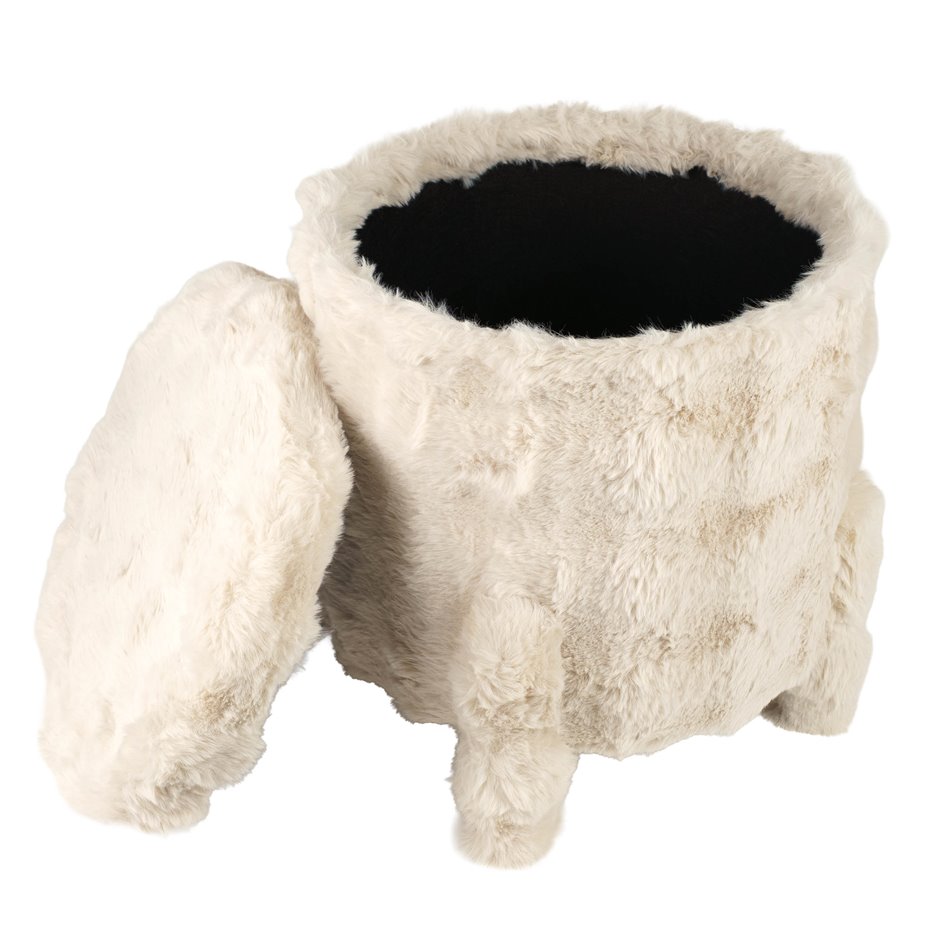 Pouf with storage Fananno L, cream, H46cm, D46cm