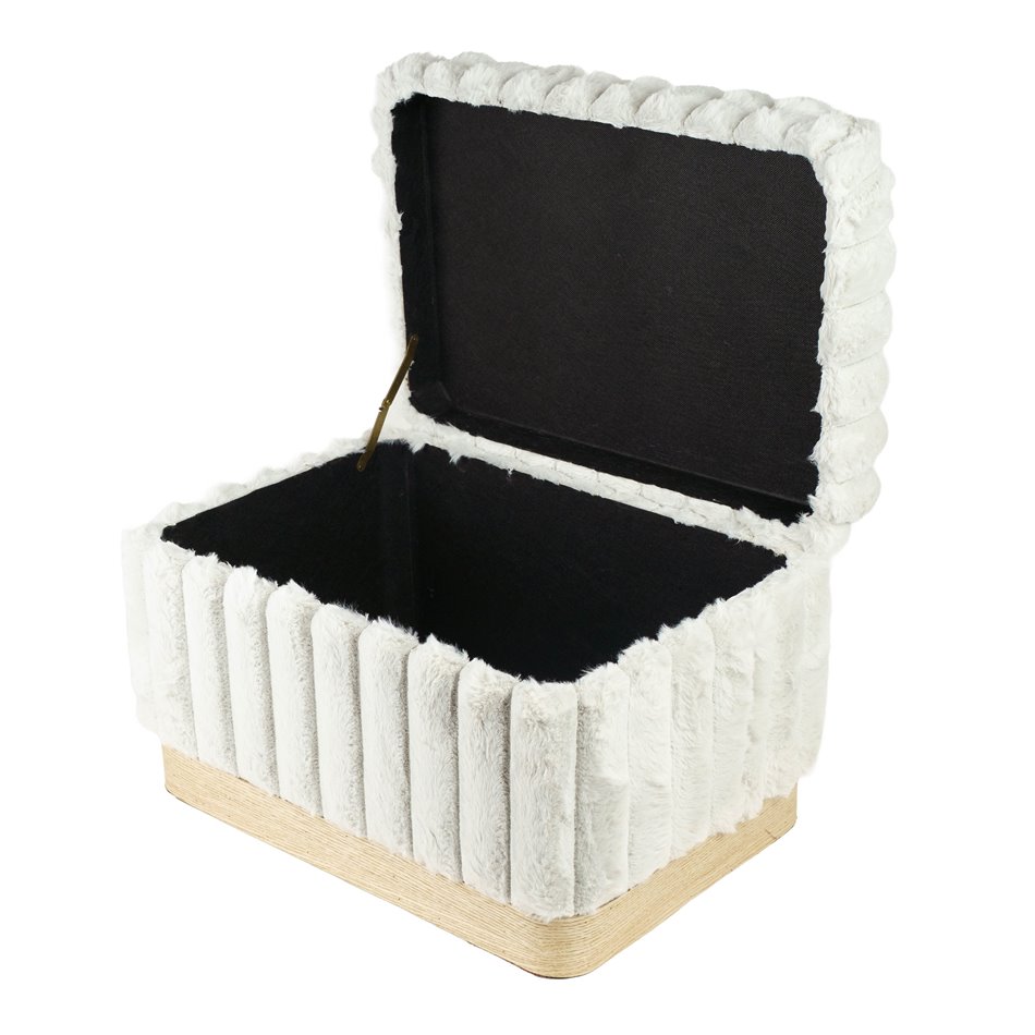 Bench with storage box Fardi M, light grey, H34x53x36cm