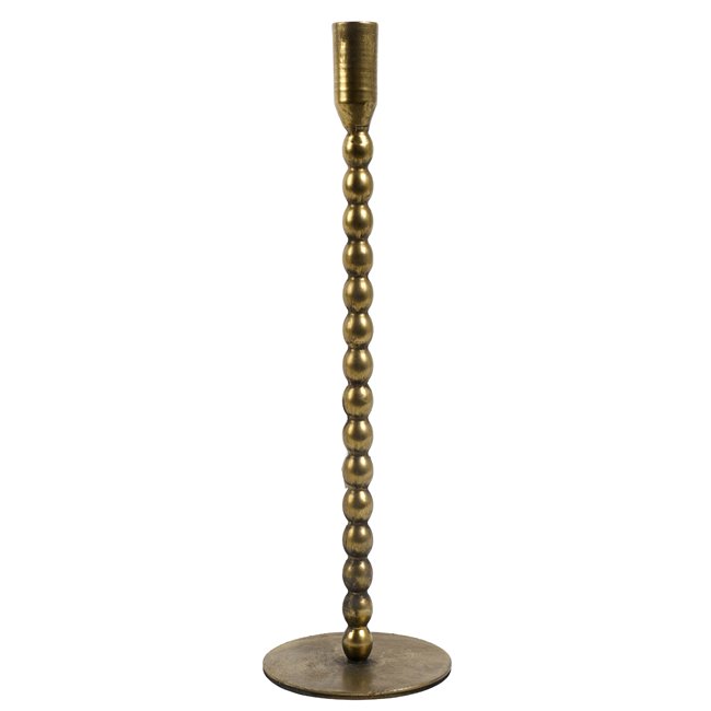Candle stick Brown L, metal, brass color, H33.5cm, D10cm