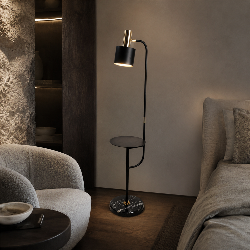 Floor lamp Soler, black, H150x30cm, E27 60W(MAX)