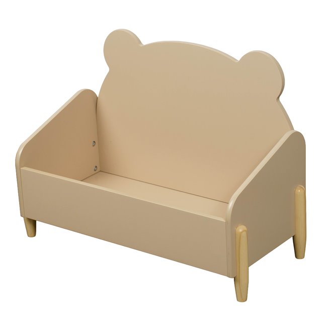 Ящик для игрушек Teddy, MDF/ножки из сосны дерево, бежевый, H44.2x61x28.5cm