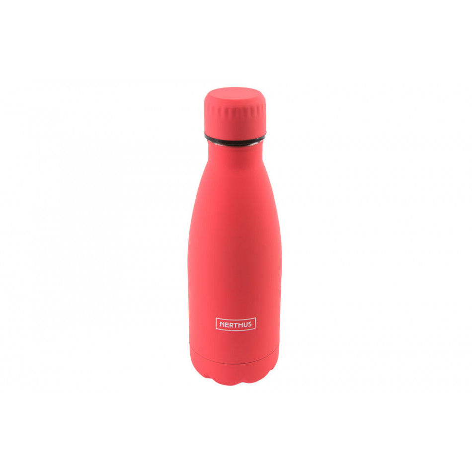 Water bottle, coral pink, H22xD7cm, 350ml