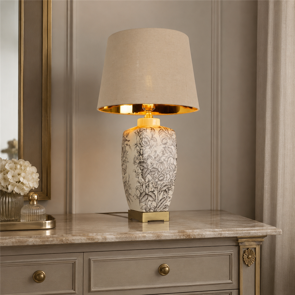 Table lamp Napolla, H59.5cm, D23cm, E27 60W(MAX)