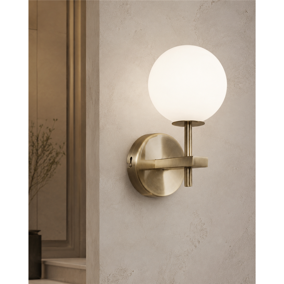 Wall lamp Rossi, white/bronze color, H20x10x16cm, G9 3.5W(MAX)