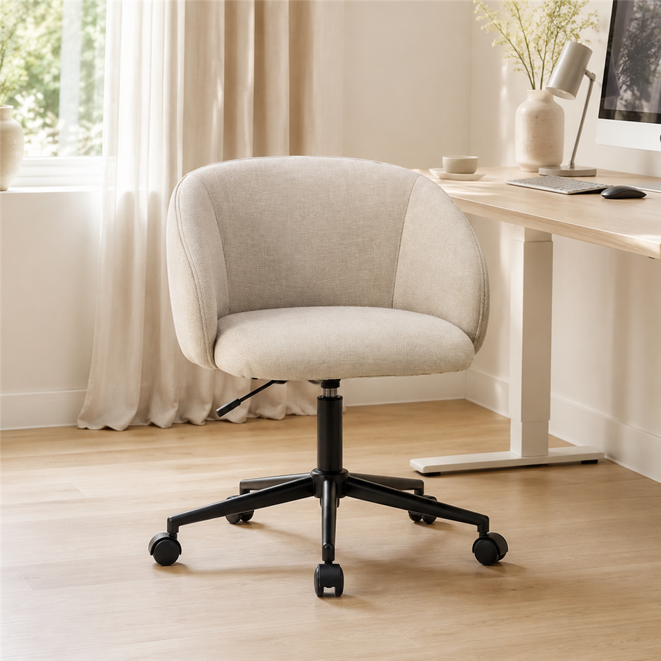 Office chair Aleanor, beige, H83x56x57cm, seat height 47.5-56cm