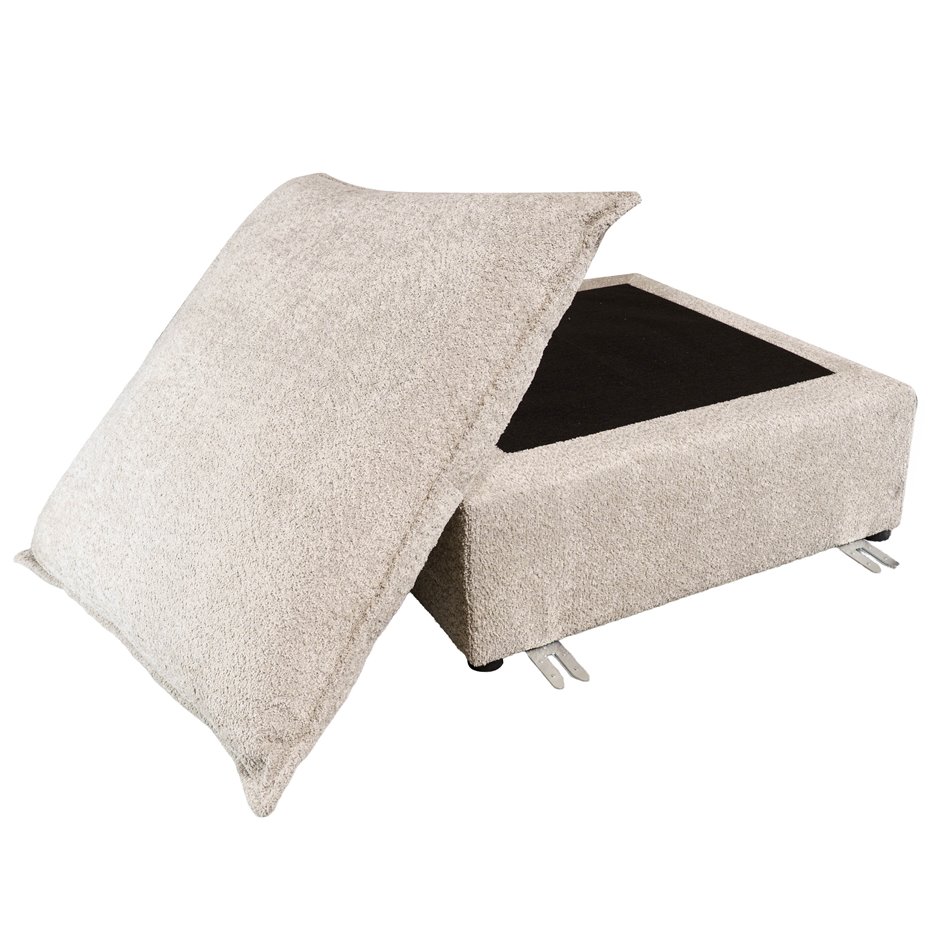 Pouf Quelle, Abriamo 02,  light taupe, H45x80x80cm