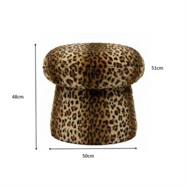 Stool Nino Leo, beige/brown, H48cm, D51cm