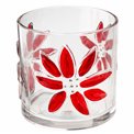 Candle stick CHRISTMAS SHINE red, glass, H15cm, D15cm