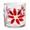 Candle stick CHRISTMAS SHINE red, glass, H15cm, D15cm