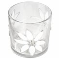 Candles stick CHRISTMAS SHINE white, glass, H15cm, D15cm