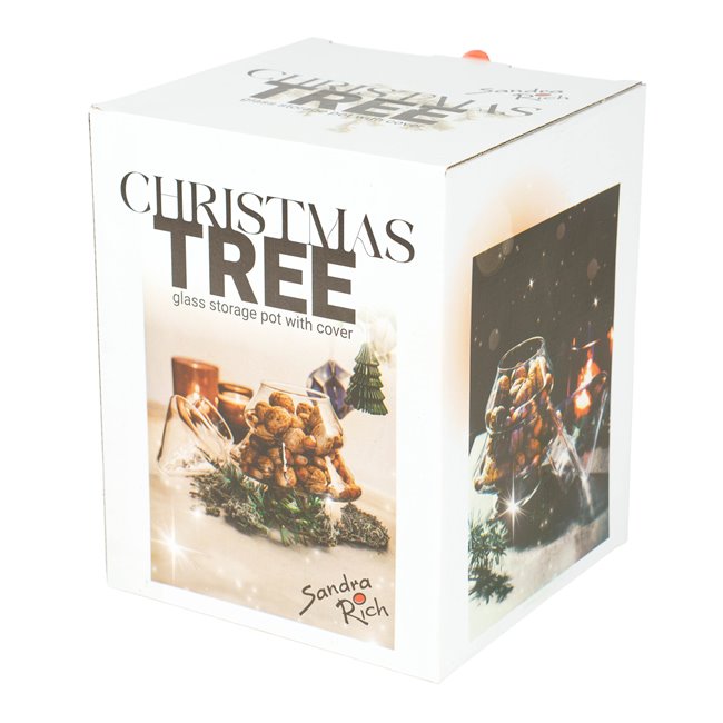 Storage pot CHRISTMAS TREE with lid, H24cm, D18cm
