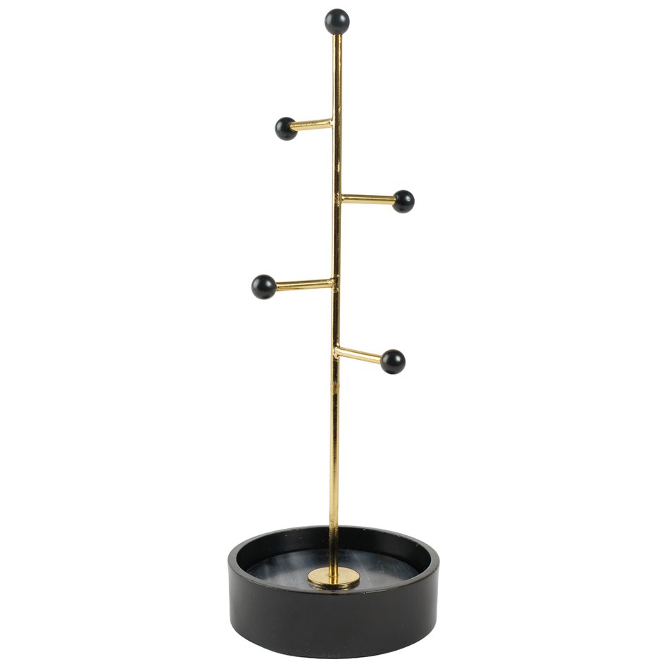 Jewellery holder Baldoni, black/gold color, H32cm, D10.8cm