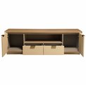 ТВ столик Recanti, MDF/дубовый шпон/экокожа/металл, H55x180x45cm