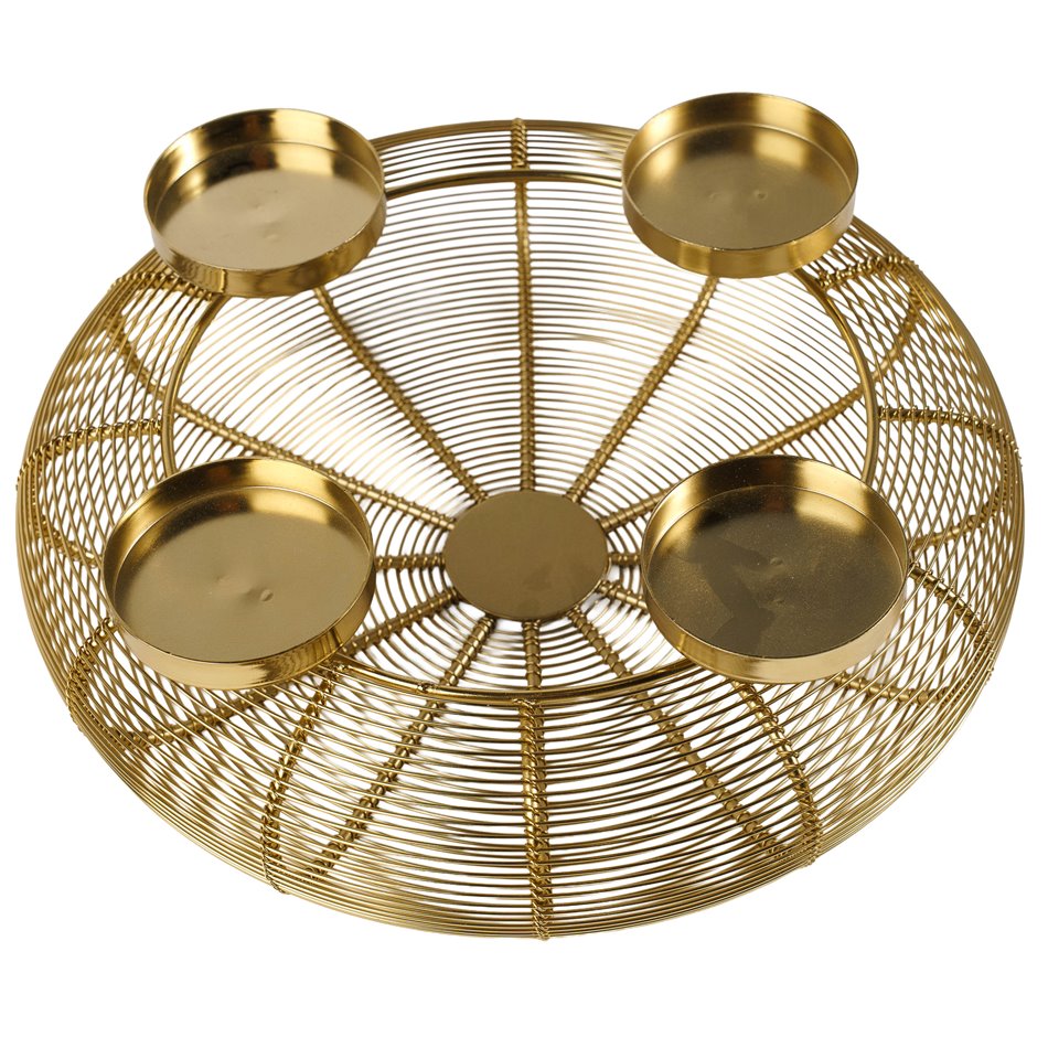 Candle holder Ringvi, metal, gold color, H10.5cm, D31.5cm