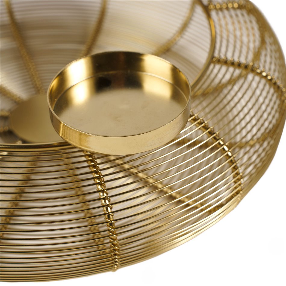 Candle holder Ringvi, metal, gold color, H10.5cm, D31.5cm