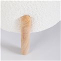 Pouf DAYLA WHITE, white with wooden legs, H38cm, D45cm
