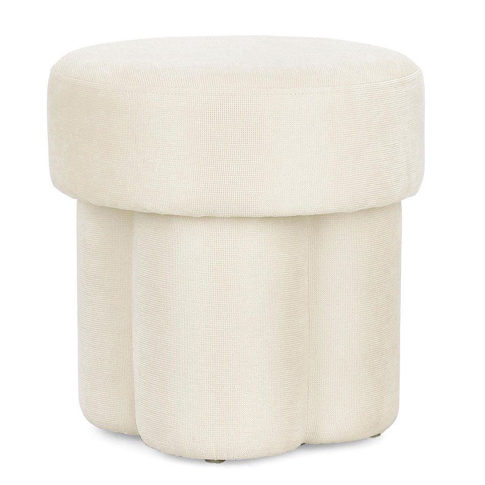 Pouf GLENDA WHITE, cream-colored, H43x42x42cm