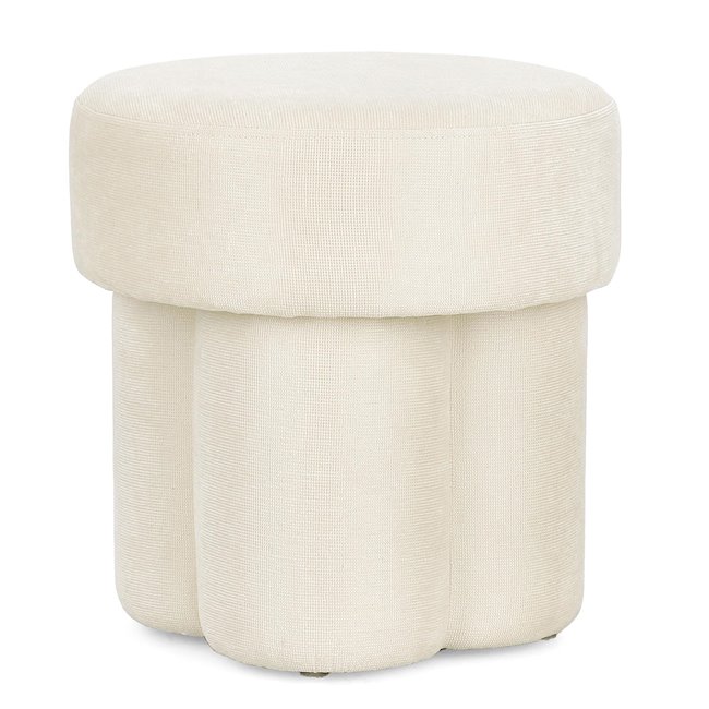 Pouf GLENDA WHITE, cream-colored, H43x42x42cm