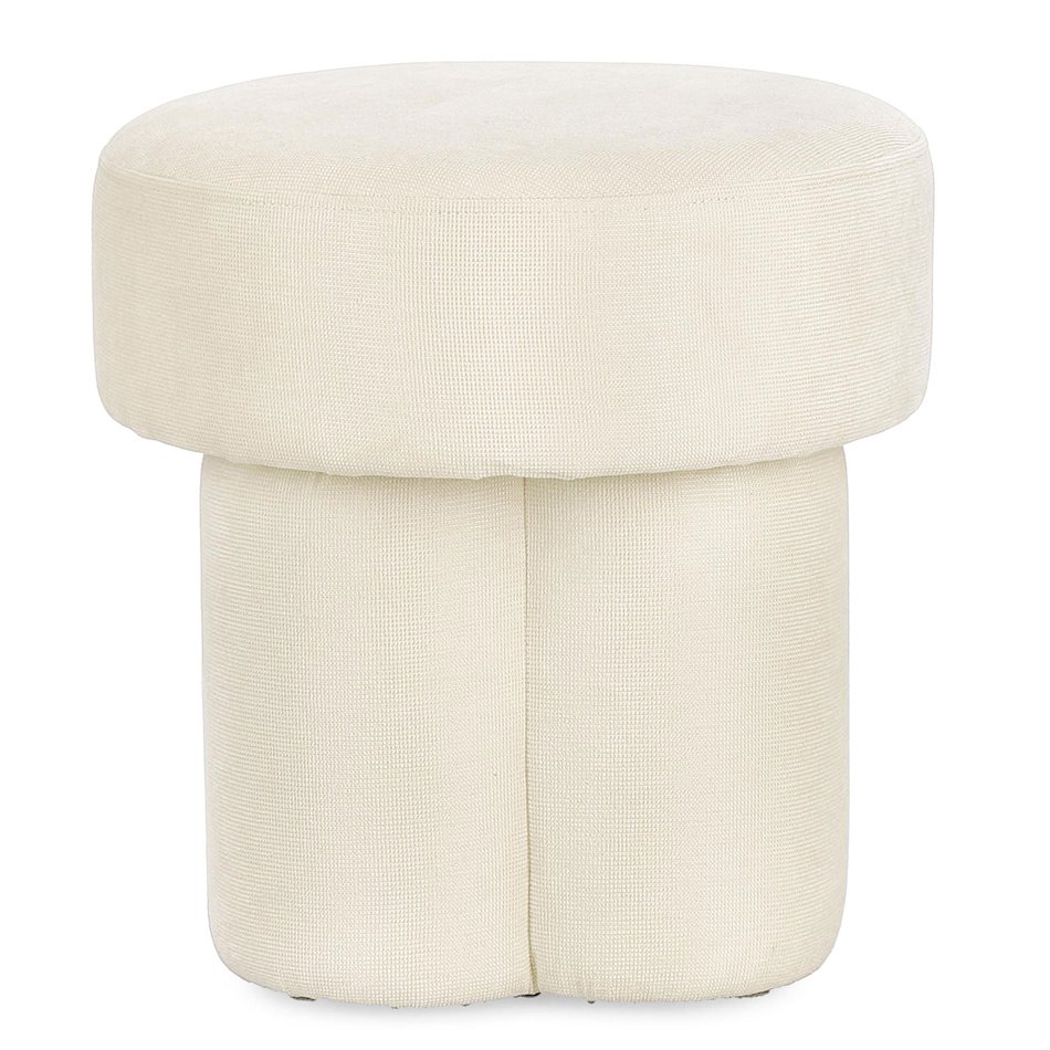 Pouf GLENDA WHITE, cream-colored, H43x42x42cm