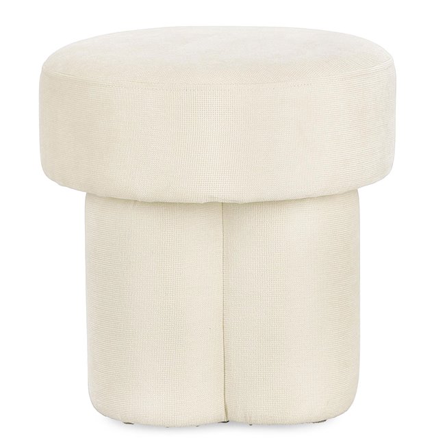 Pouf GLENDA WHITE, cream-colored, H43x42x42cm