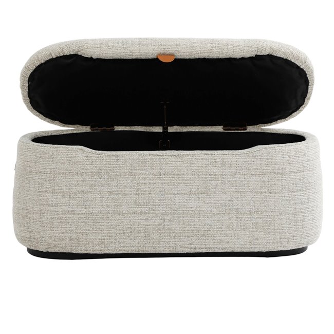 Pouf with storage Lannion 002, light taupe, H45x94.5x40cm