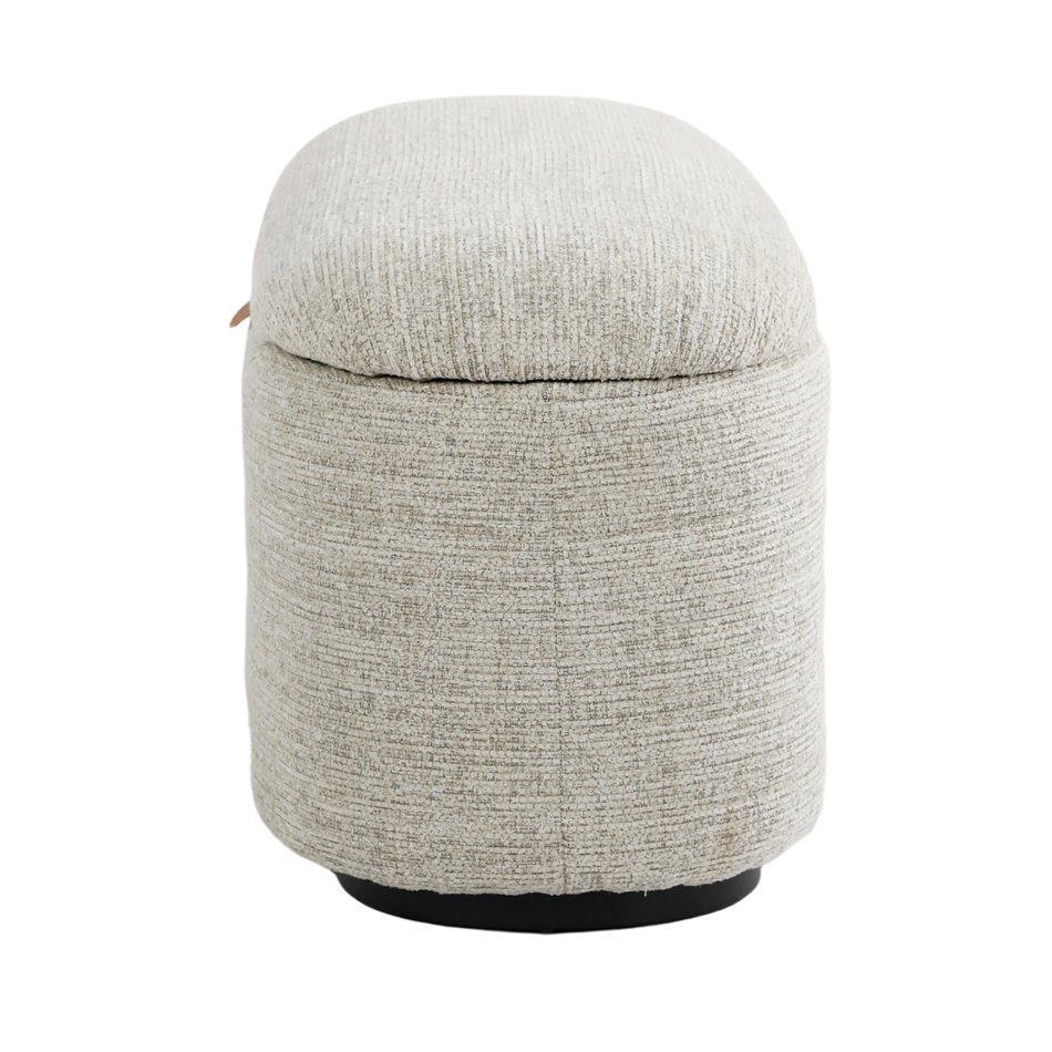Pouf with storage Lannion 002, light taupe, H45x94.5x40cm