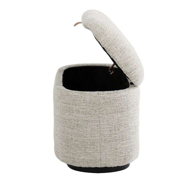Pouf with storage Lannion 002, light taupe, H45x94.5x40cm