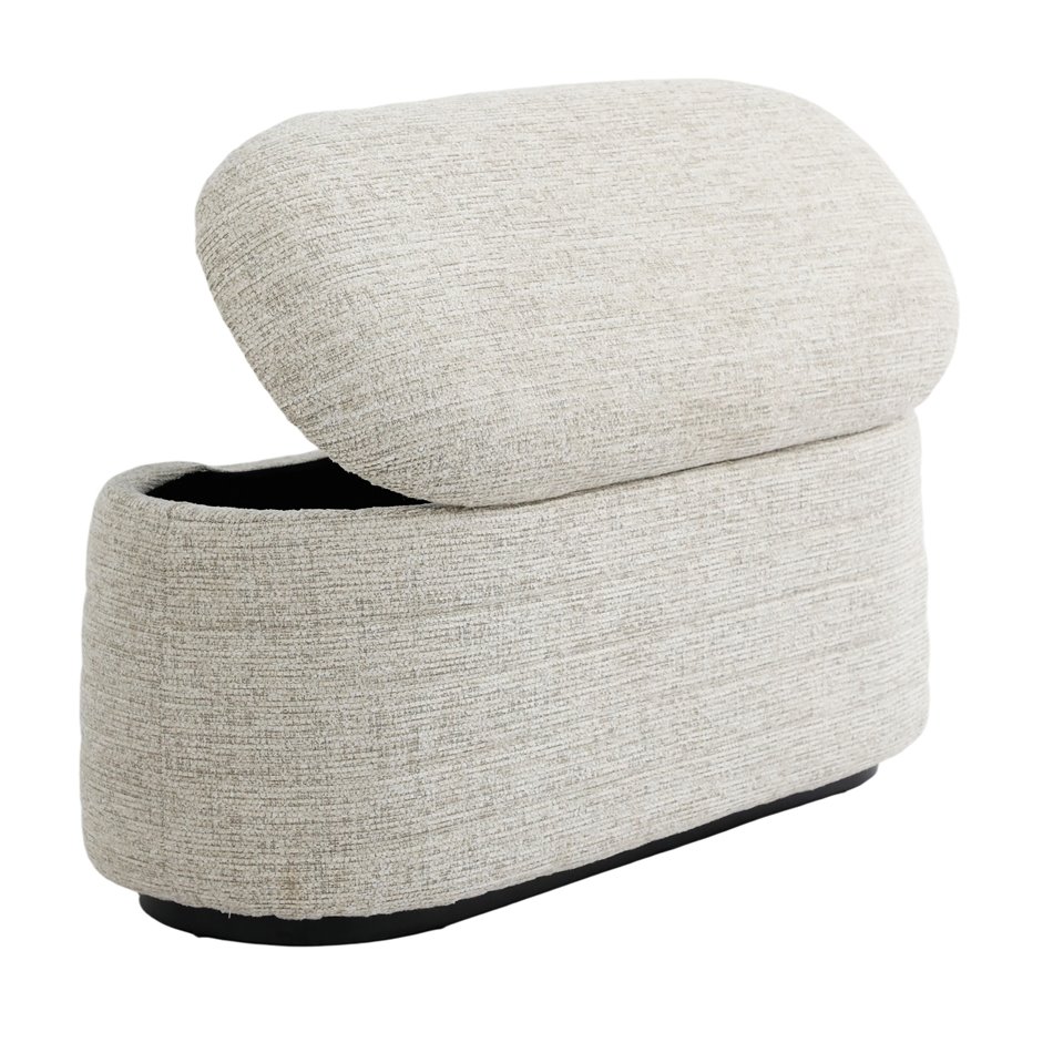 Pouf with storage Lannion 002, light taupe, H45x94.5x40cm