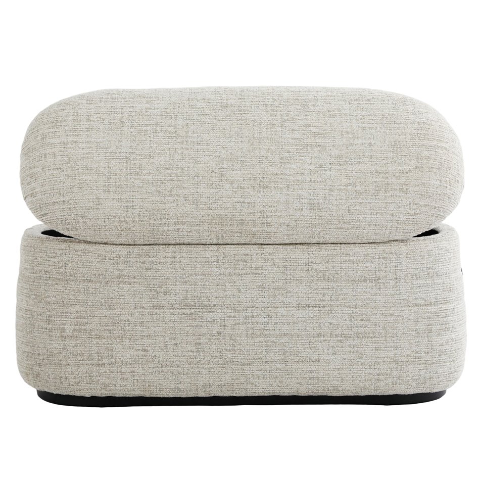 Pouf with storage Lannion 002, light taupe, H45x94.5x40cm