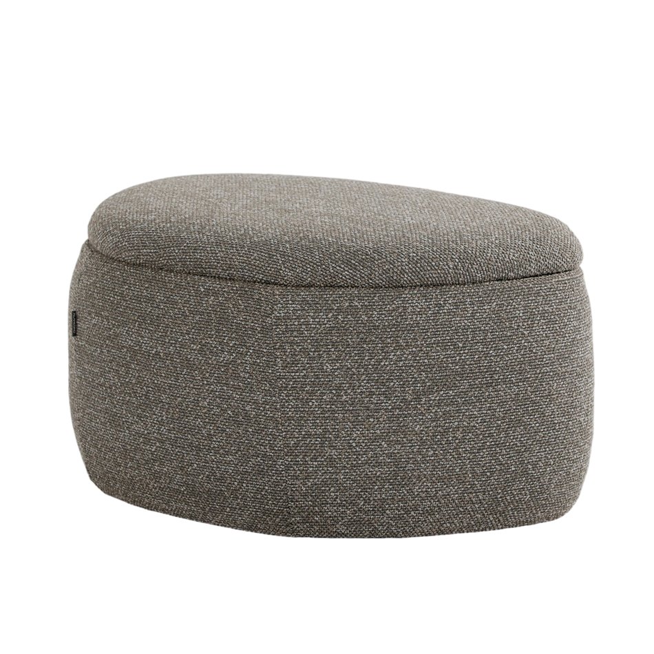 Pouf with storage Lanzo B 2, taupe, H43x74x56cm