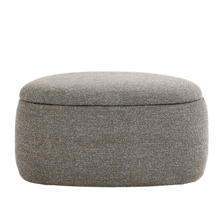 Pouf with storage Lanzo B 2, taupe, H43x74x56cm