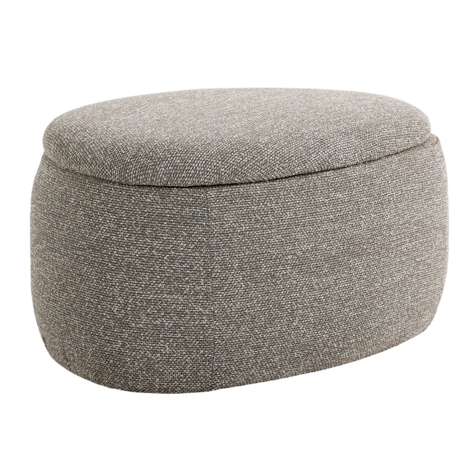 Pouf with storage Lanzo B 2, taupe, H43x74x56cm