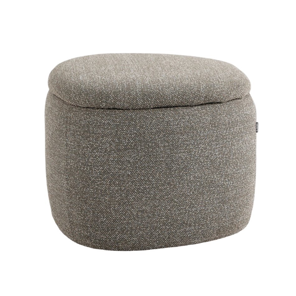 Pouf with storage Lanzo B 2, taupe, H43x74x56cm