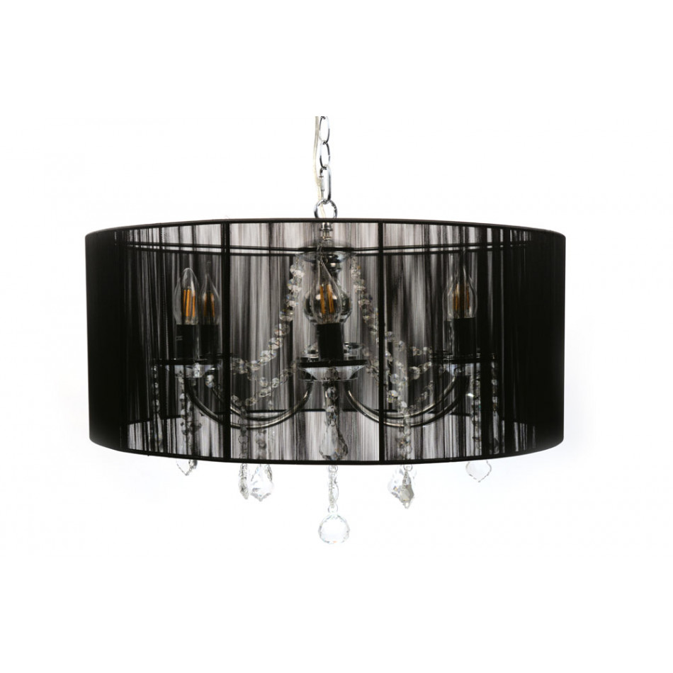 Pendant lamp MARI black, H58-130cm, Ø-60cm E14 6x40W
