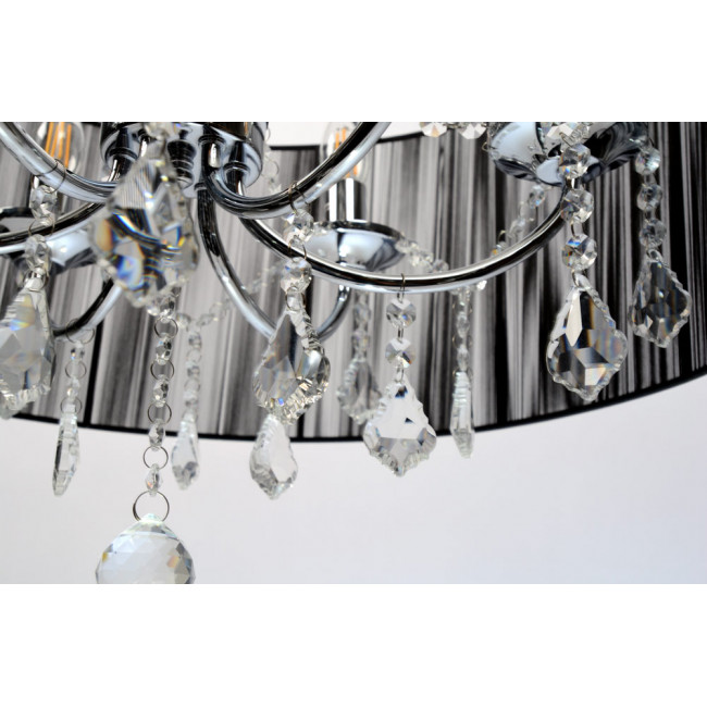 Pendant lamp MARI black, H58-130cm, Ø-60cm E14 6x40W