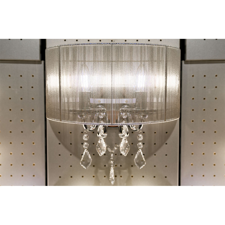 Sienas lampa MARI, sudraba krāsā, E14 2x40W, H36x35cm