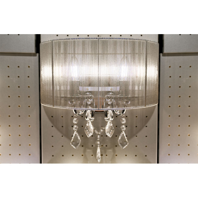 Sienas lampa MARI, sudraba krāsā, E14 2x40W, H36x35cm