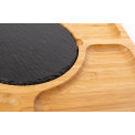 Бамбуковая сервировочная тарелка с каменной вставкой, 33x33см