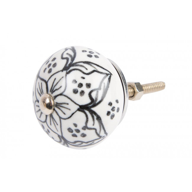 Ручка мебельная Tomato, с черным узором, керамика, H45x45x40мм 