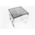 Sānu galdiņš Eder, tonēts stikls/sudraba krāsa, 55x55x55cm