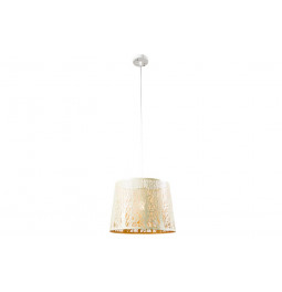 Griestu lampa Labosca, bēša/zelta krāsa, E27 60W, H30-110cm D35cm