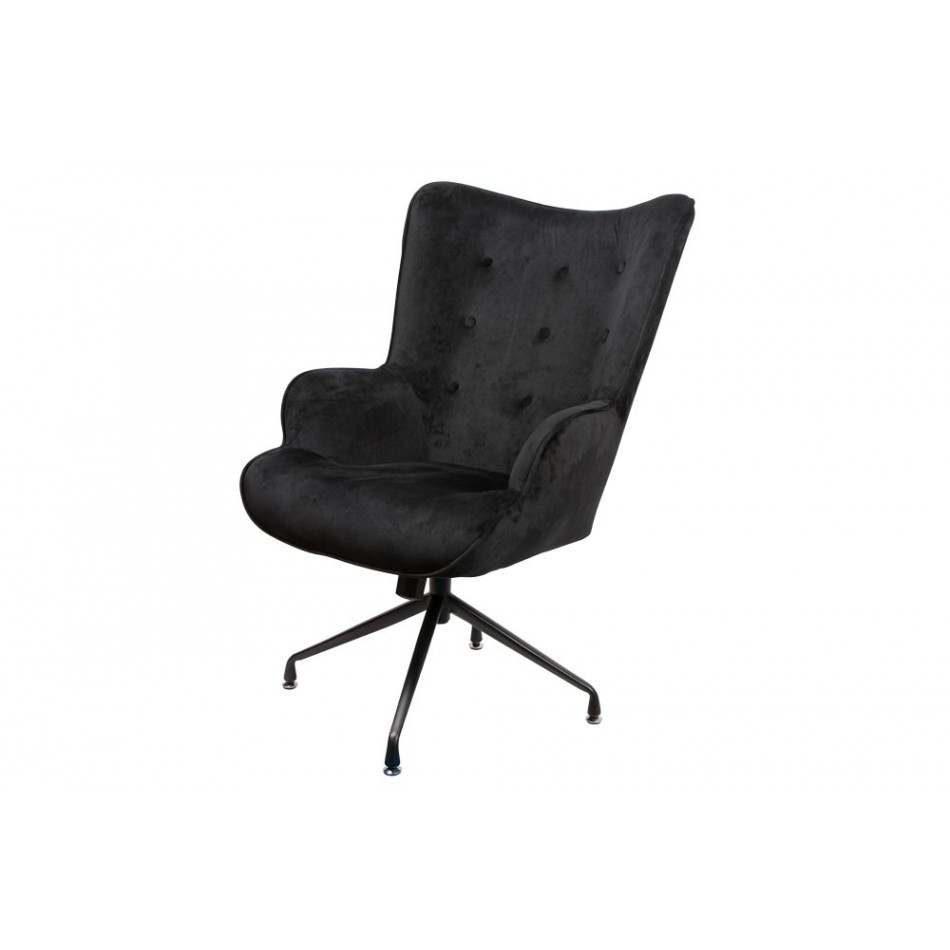 Кресло Dallas, черный, бархат,103x75.5x70cm, высота сиденья 50cm