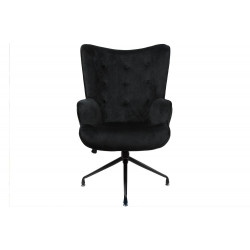 Atpūtas krēsls Dallas, samta, melns, 103x75.5x70cm, sēdvirsmas h 50cm