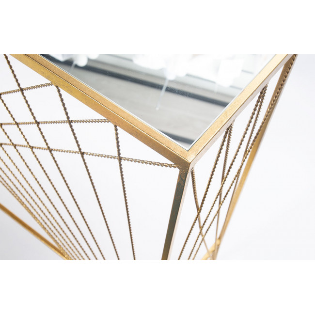 Консоль Bamberg M, зеркальная столешница, золотой, H70x90x25см